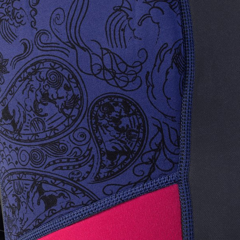 2025 Gul Womens Response 3/2mm Back Zip Wetsuit RE1319-C1 - Navy / Paisley